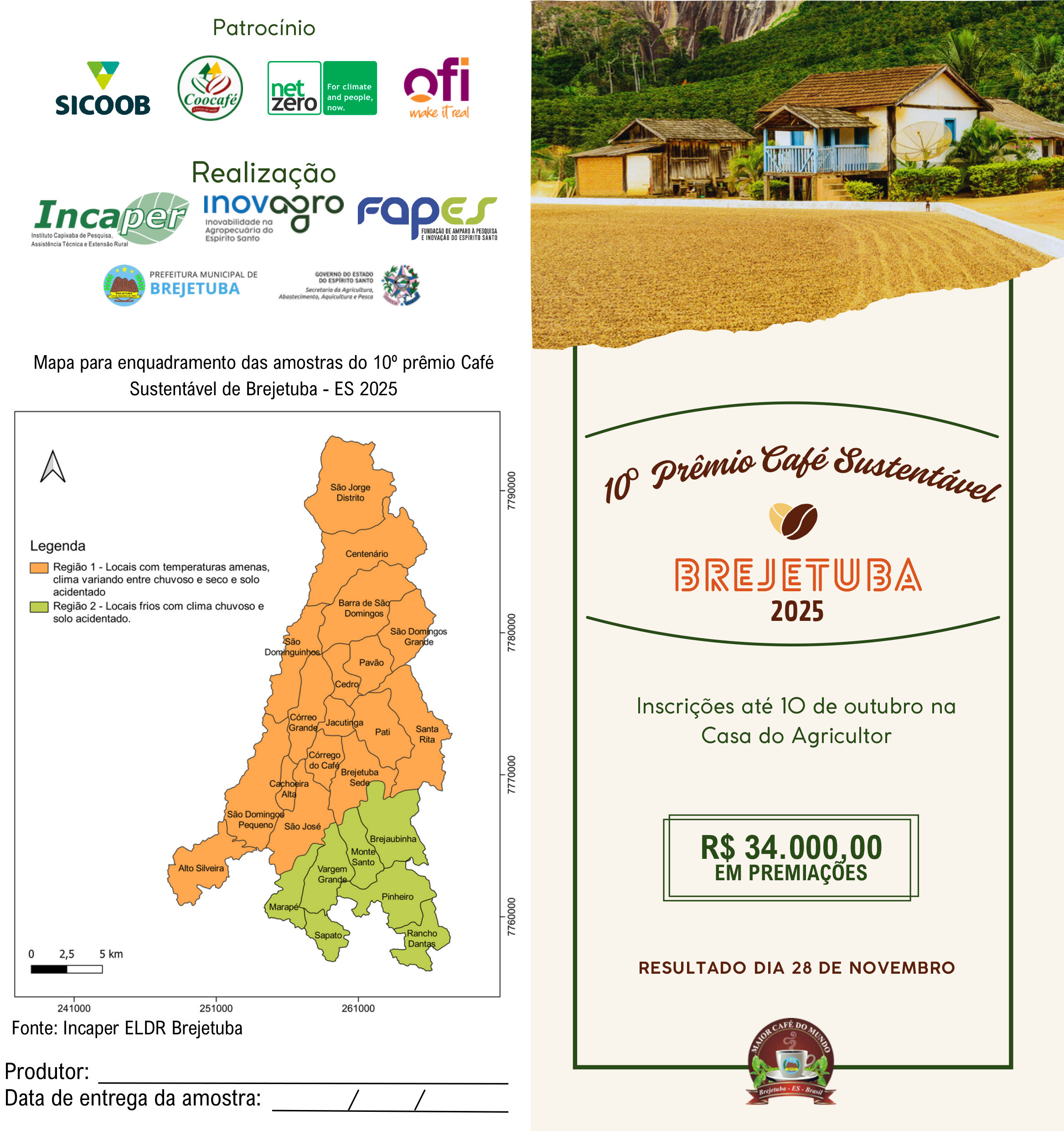 Imagem da notícia: Participe do 10º Prêmio Café Sustentável de Brejetuba!