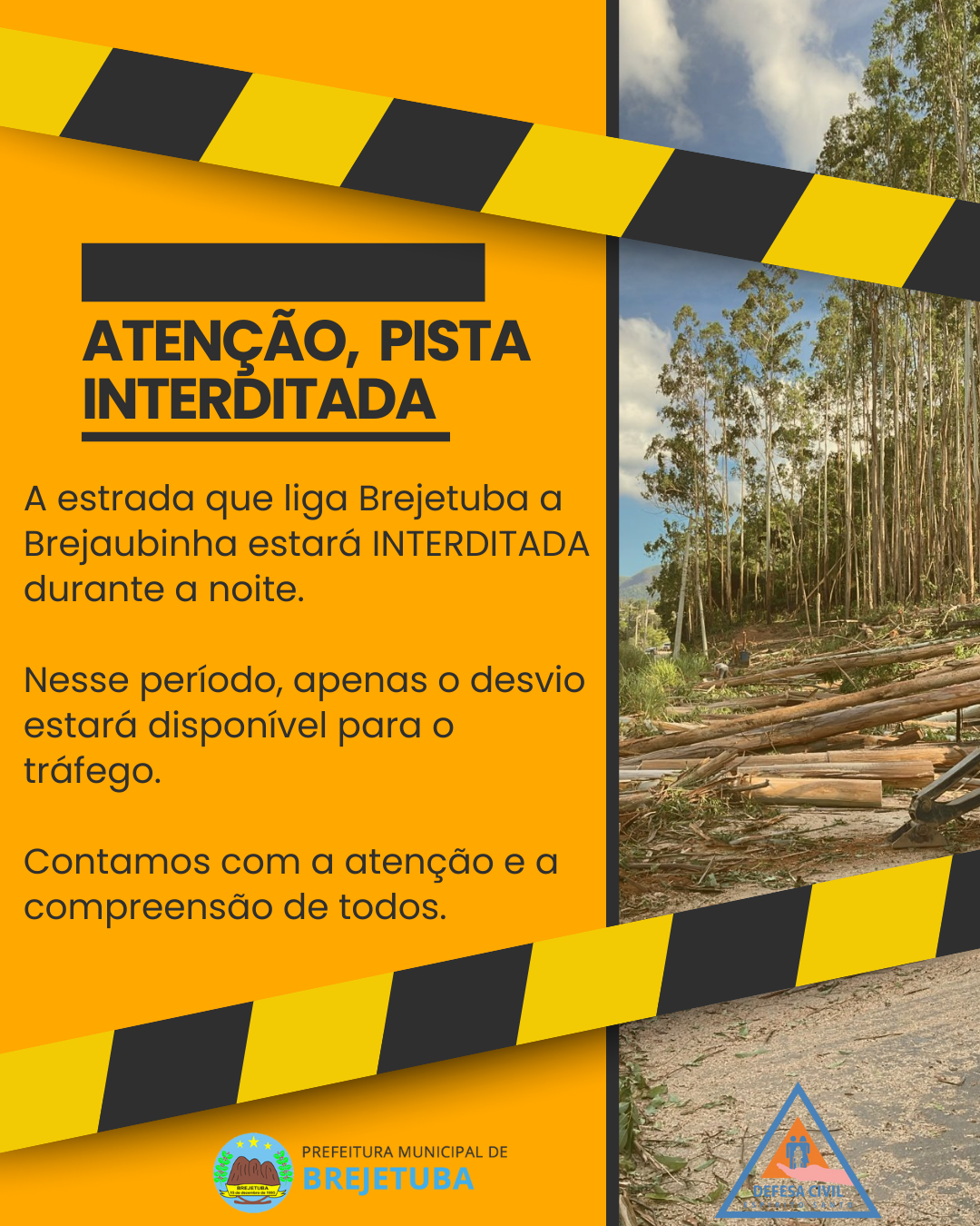 ATENÇÃO,  PISTA INTERDITADA!