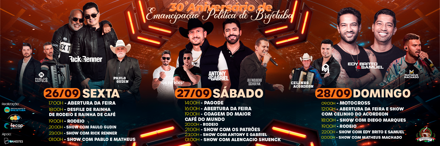 Festa de Emancipação Política de Brejetuba - 30 anos!