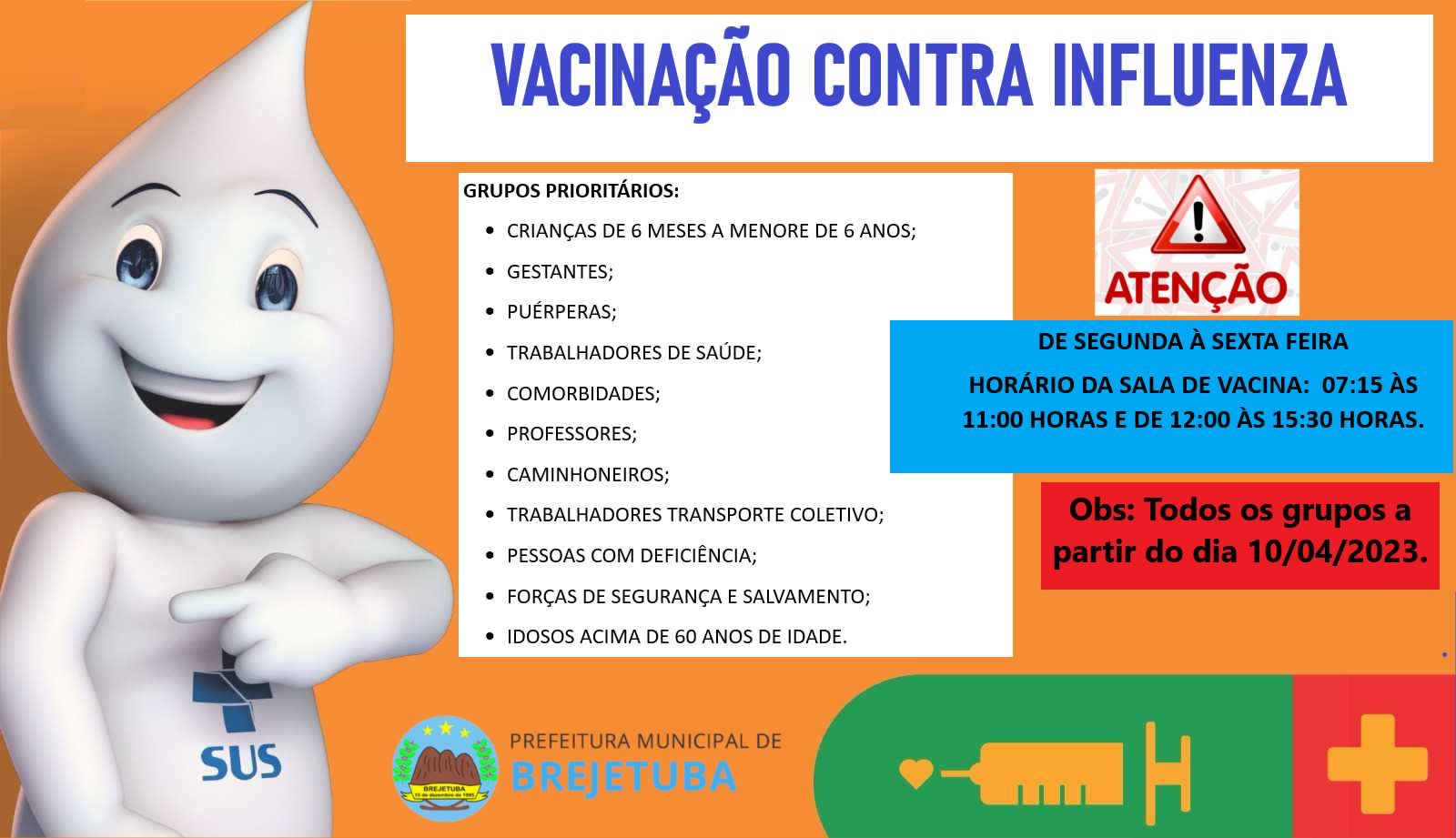 CAMPANHA DE VACINAÇÃO CONTRA A INFLUENZA