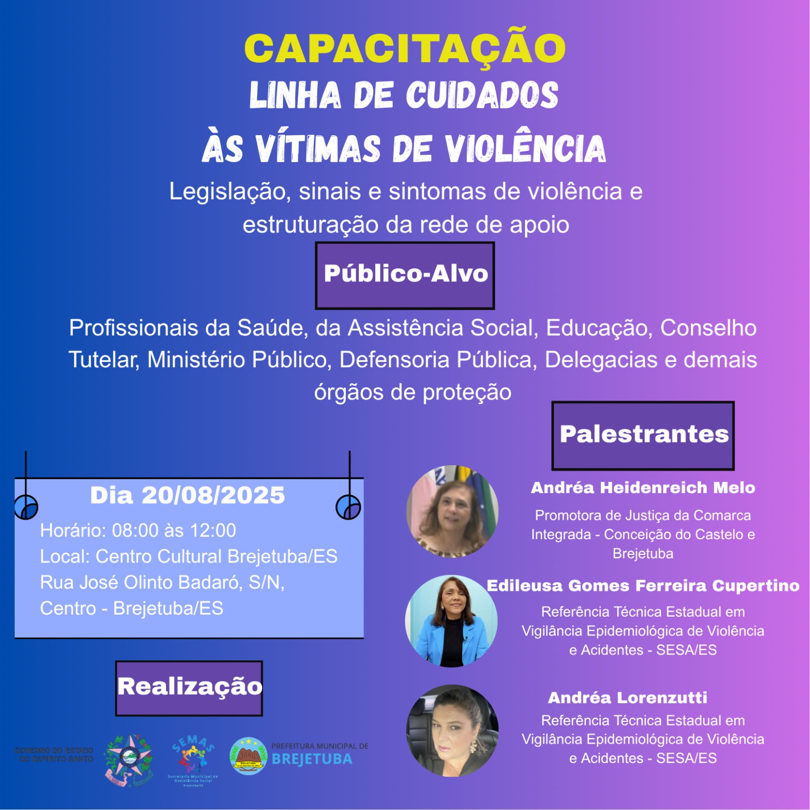 Imagem da notícia: Capacitação: Linha de Cuidados às Vítimas de Violência